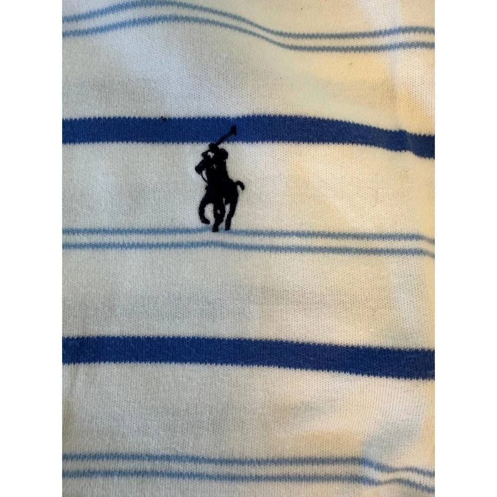 Polo Ralph Lauren Mens Striped‎ Short Sleeve Polo Shirt Blue White XL